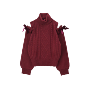 elegant-red-bow-shoulder-knit